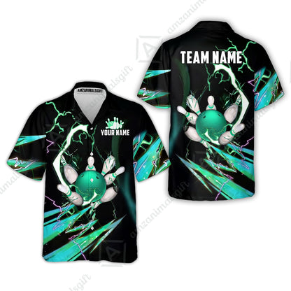 Custom Bowling Jersey Polo Shirt, Electric Strike & Neon Plasma, Custom Bowling Jersey Team Shirt For Players With Name & Team Name