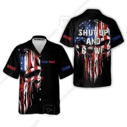 Custom Bowling Jersey Polo Shirt,  Skull Bowling, Custom Bowling Jersey Team Shirt For Players With Name and Team Name