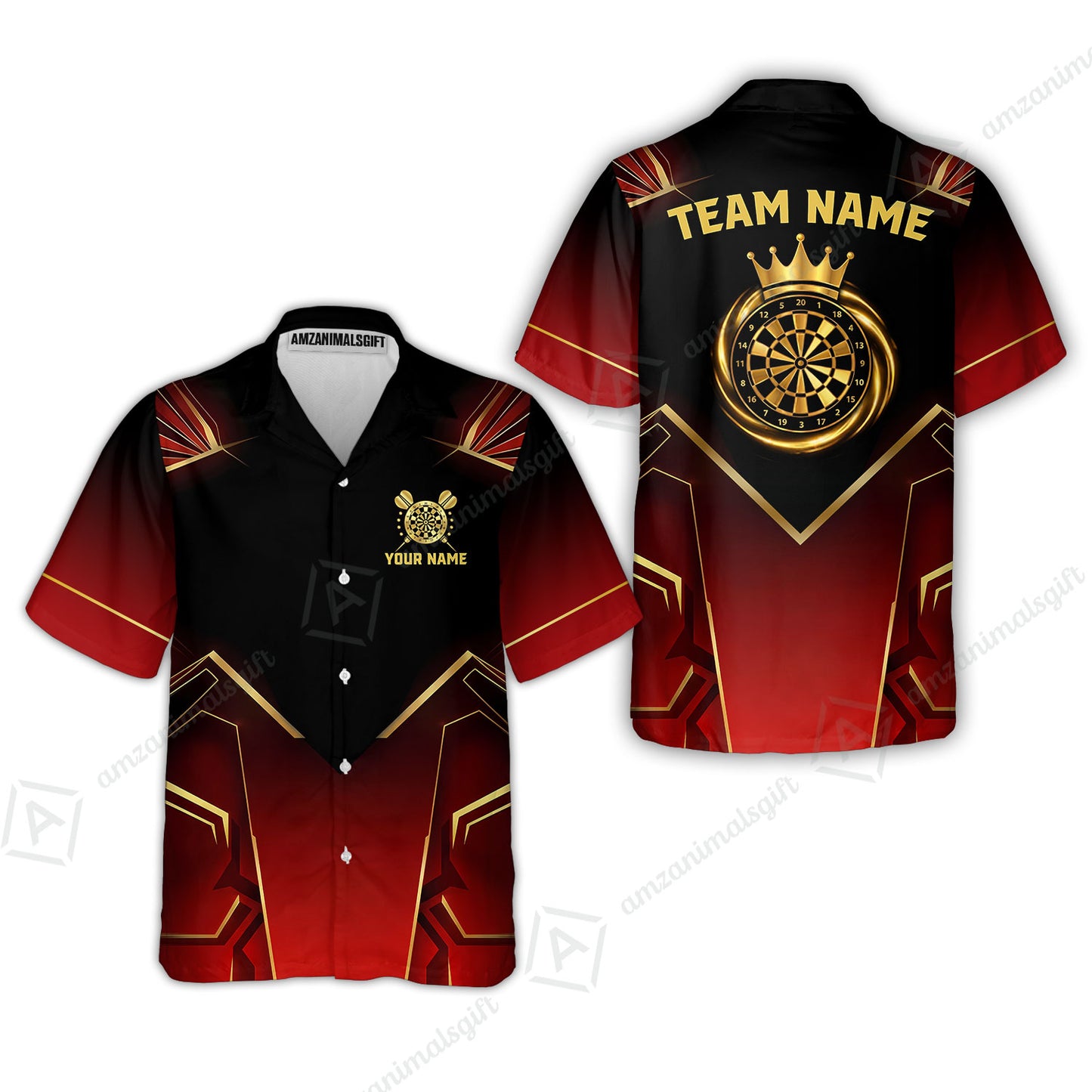 Custom Luxury Golden Crown Darts Jersey Polo Shirt, Custom Luxury Golden Crown Dart Jersey Team Shirt For Players With Name & Team Name