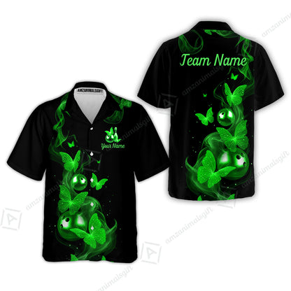 Custom Bowling Jersey Polo Shirt, Butterfly Bowling Smoke, Custom Bowling Jersey Team Shirt For Players With Name & Team Name