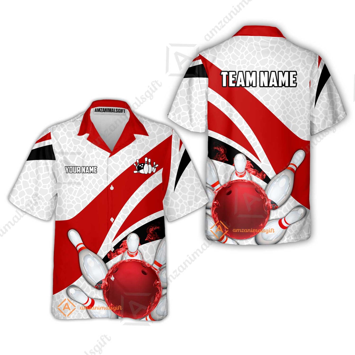 Custom Bowling Team Jersey, Ribbon Pattern Bowling Jersey Multicolor Polo Quarter-Zip Shirts, Bowling Uniforms Jerseys, Custom Name And Team Name