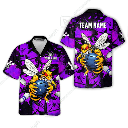 Custom Bowling Jersey Polo Shirt, The Wild Wasp Strike, Custom Bowling Jersey Team Shirt For Players With Name & Team Name