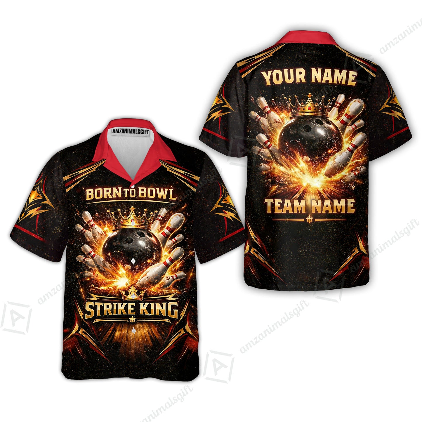 Custom Bowling Jersey Polo Shirt, Born to Bowl King Bowling, Custom Bowling Jersey Team Shirt With Name & Team Name