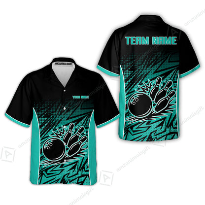 Customized Bowling Unisex Polo Shirt, Abstract Sameless Pattern Color Bowling Uniforms, Personalized Name And Team Name