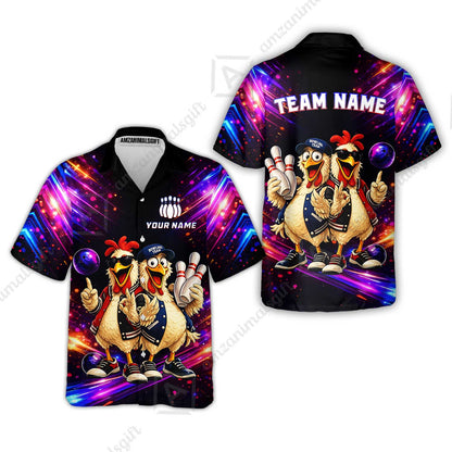 Custom Bowling Jersey Polo Shirt, Cool Roosters Bowling, Custom Bowling Jersey Team Shirt For Players With Name & Team Name