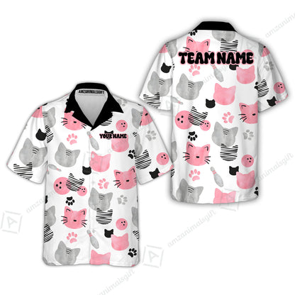 Customized Cat Bowling Watercolor Bowling Jersey, Custom Name And Team Name For Bowlers