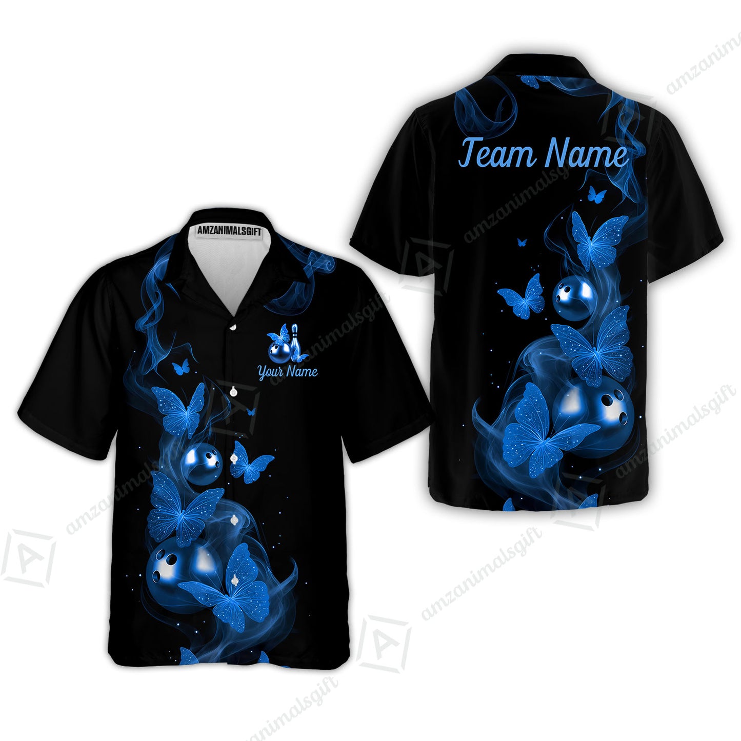 Custom Bowling Jersey Polo Shirt, Butterfly Bowling Smoke, Custom Bowling Jersey Team Shirt For Players With Name & Team Name