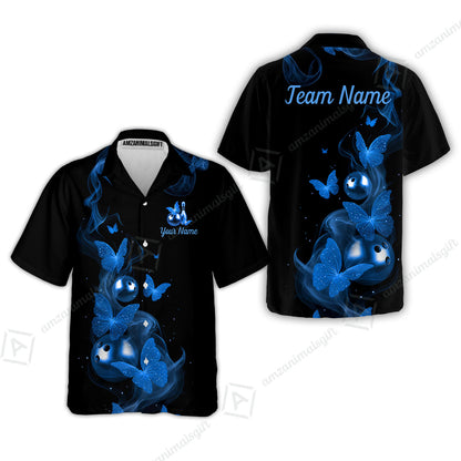 Custom Bowling Jersey Polo Shirt, Butterfly Bowling Smoke, Custom Bowling Jersey Team Shirt For Players With Name & Team Name