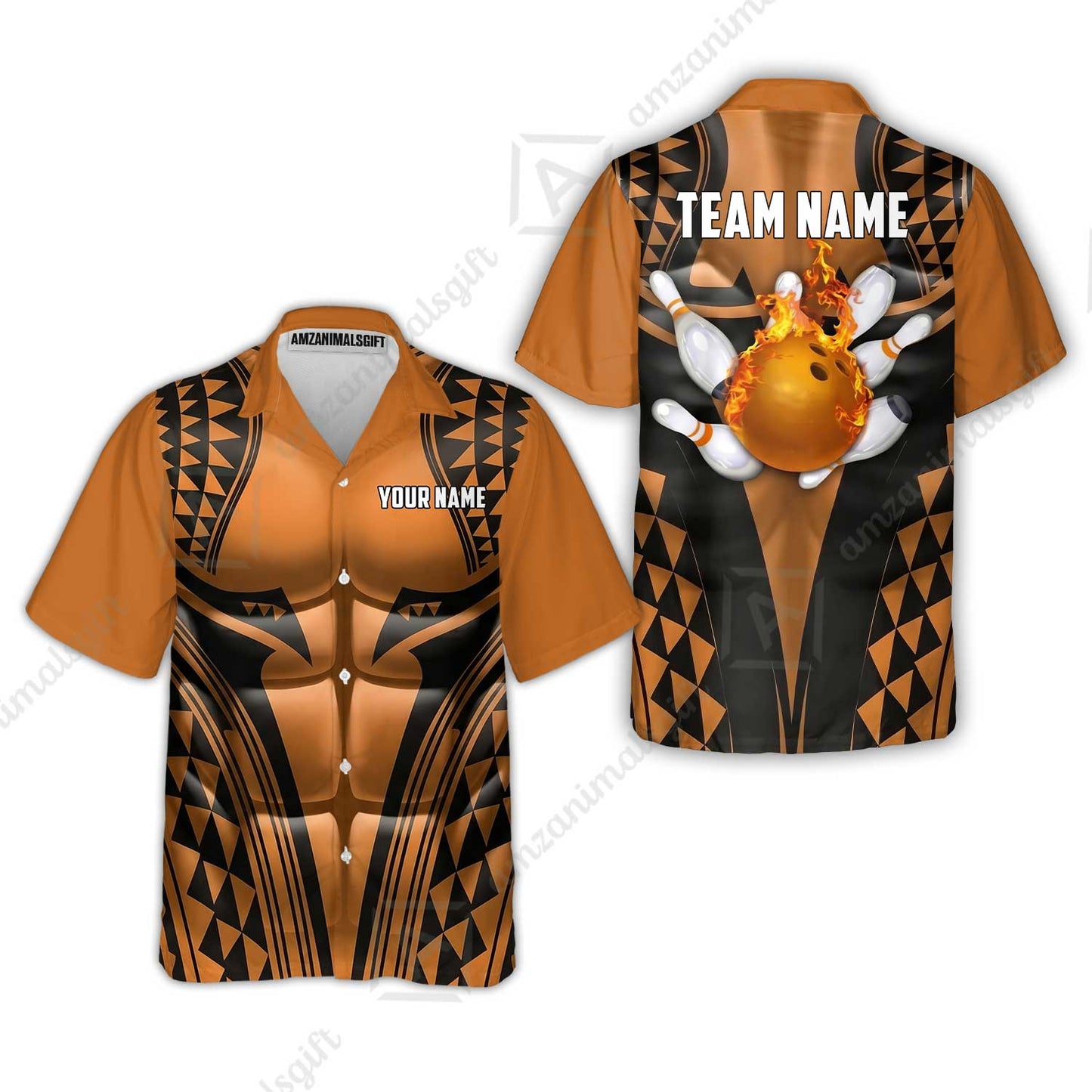 Custom Bowling Jersey Polo Shirt, Polynesian Strike, Custom Bowling Jersey Team Shirt For Players With Name & Team Name