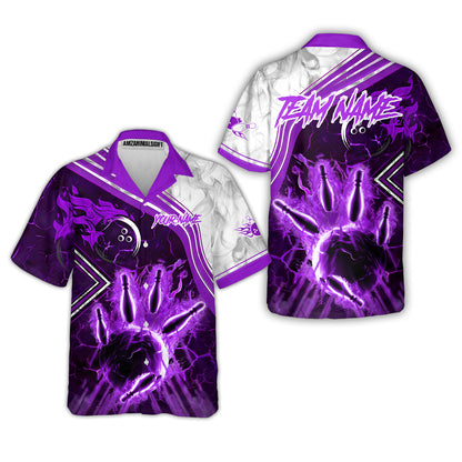 Customized Bowling Unisex Polo Shirt, Fire & Smoke Bowling Pins, Bowling Uniform - Personalized Name And Team Name