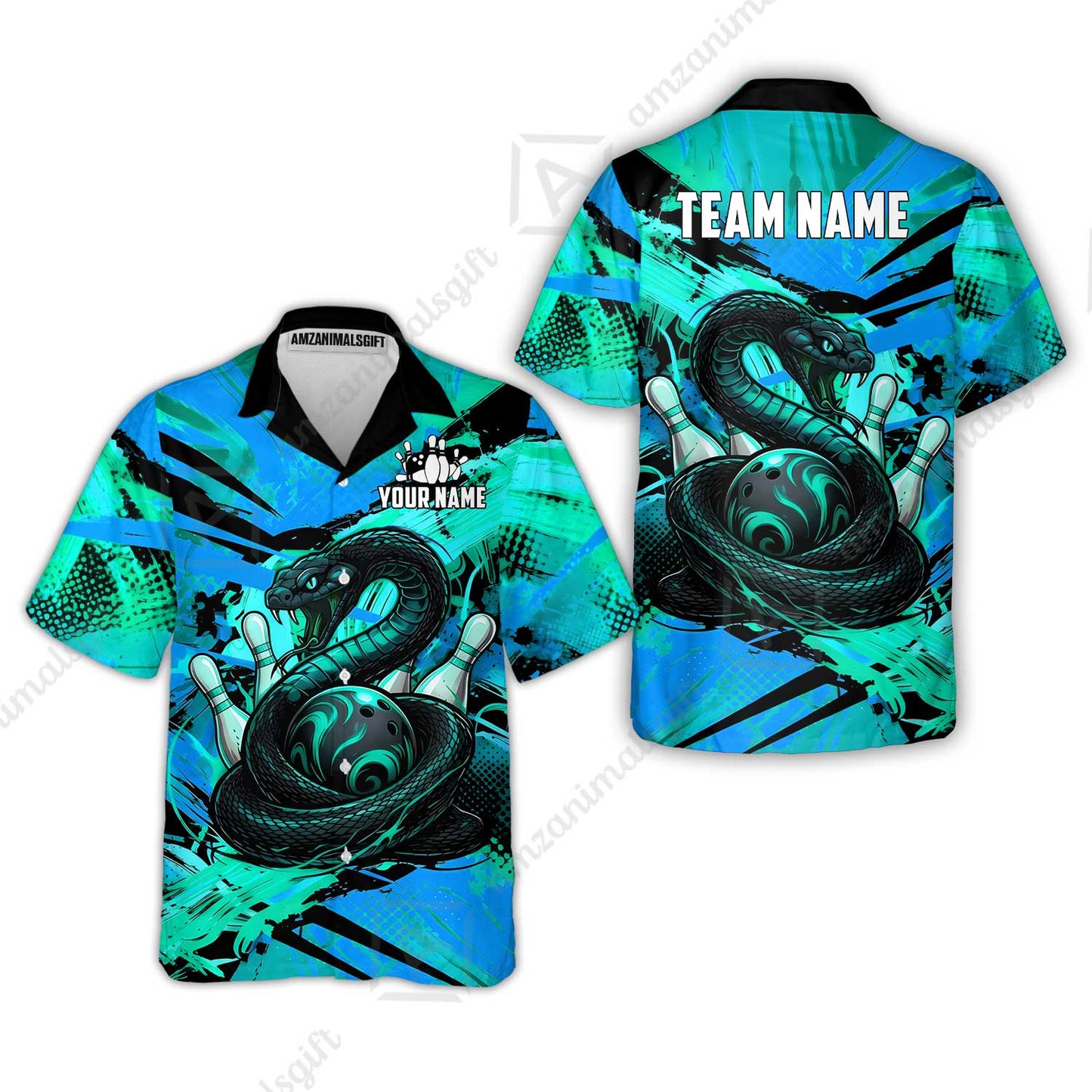 Custom Bowling Jersey Polo Shirt, Viper Venom Strike & Cyberpunk Splash, Custom Bowling Jersey Team Shirt For Players With Name & Team Name