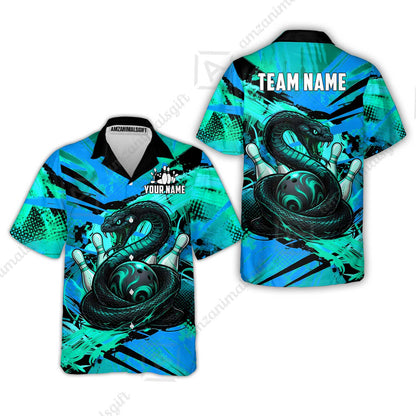 Custom Bowling Jersey Polo Shirt, Viper Venom Strike & Cyberpunk Splash, Custom Bowling Jersey Team Shirt For Players With Name & Team Name