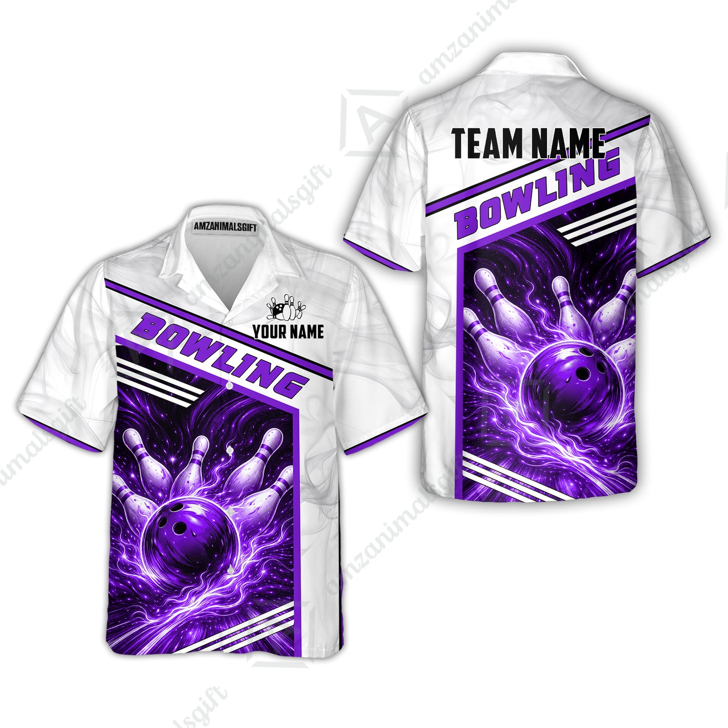 Custom Bowling Jersey Polo Shirt, Retro Racing & Fire Strike, Custom Bowling Jersey Team Shirt For Players With Name & Team Name