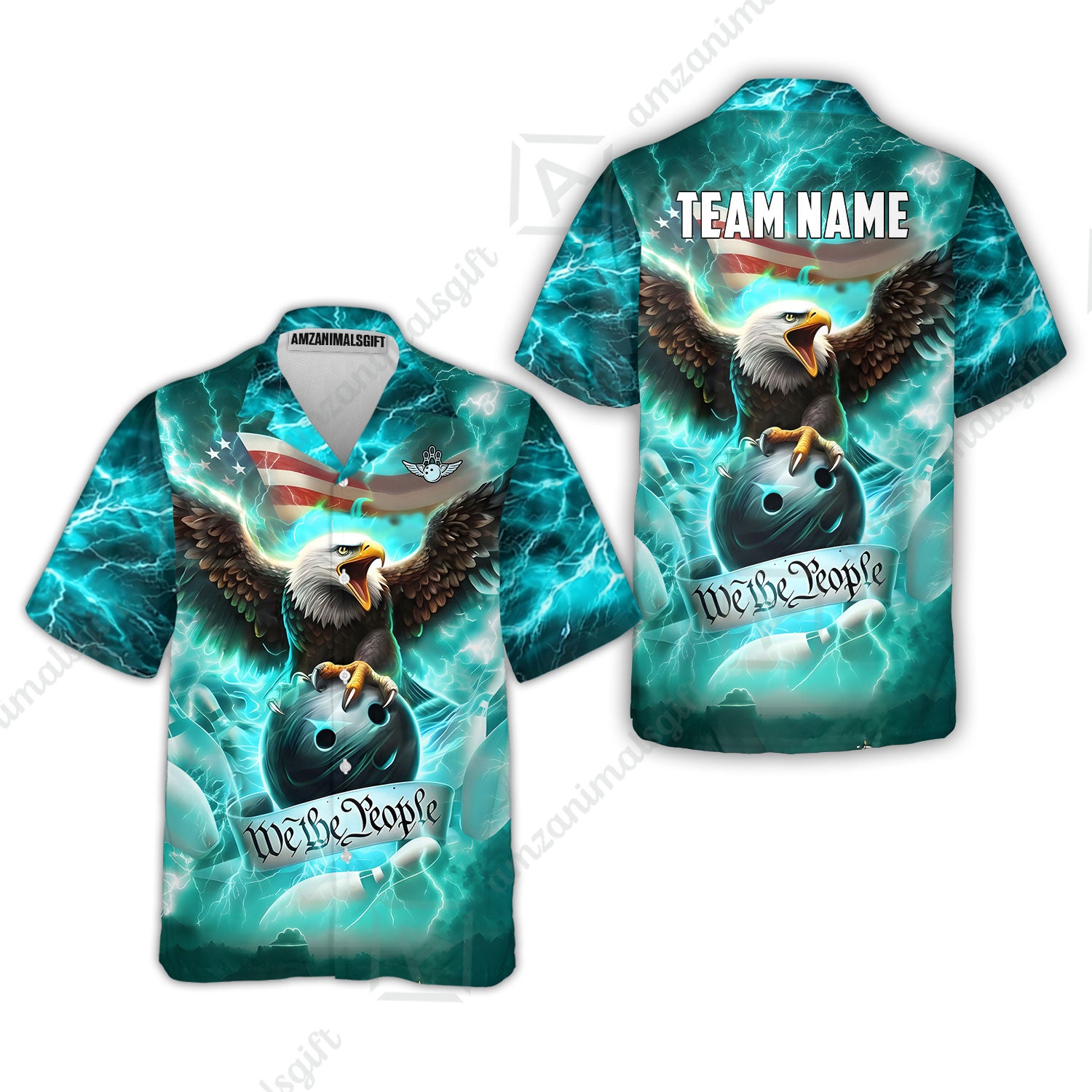 Hawaiian Shirt||Cyan
