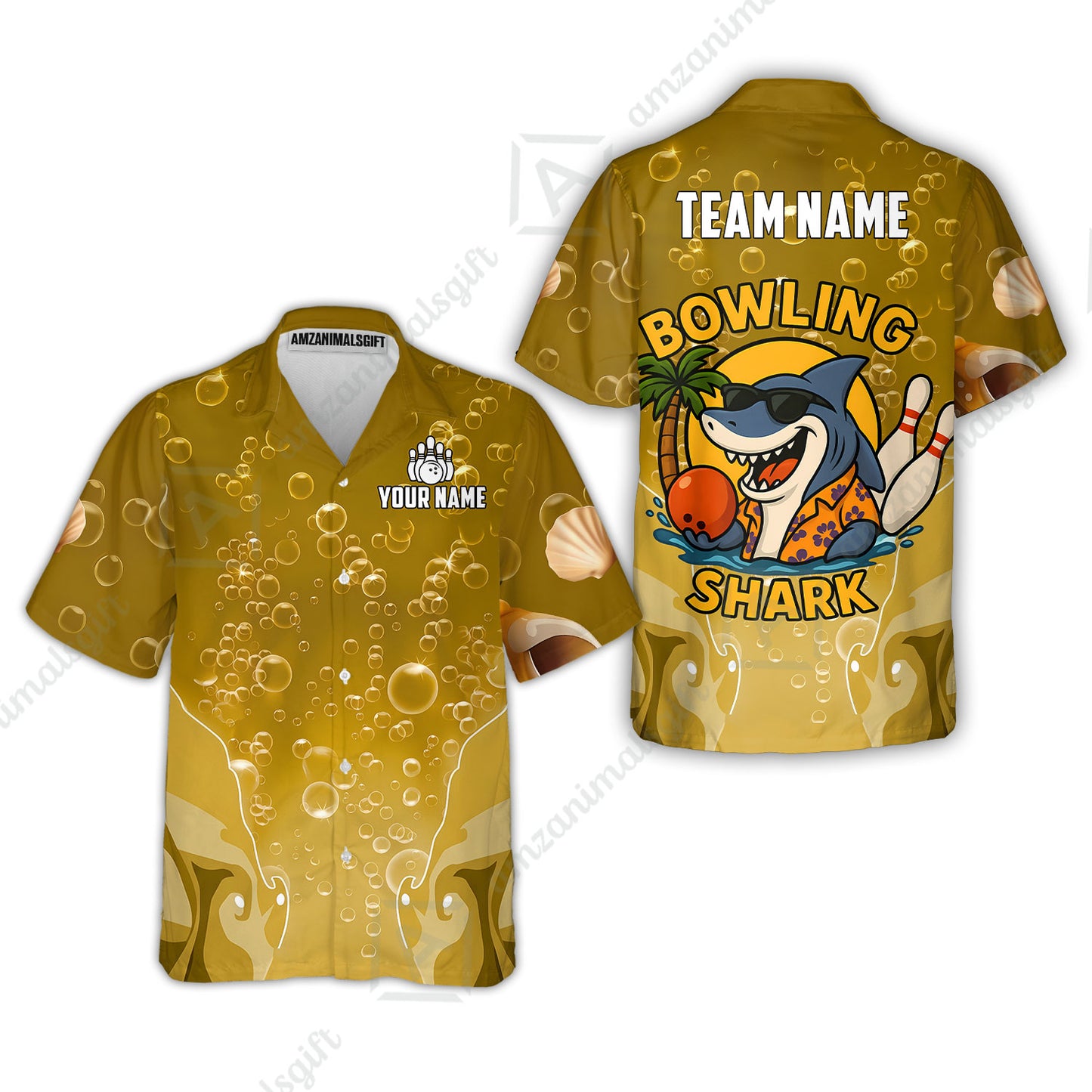 Hawaiian Shirt||Gold