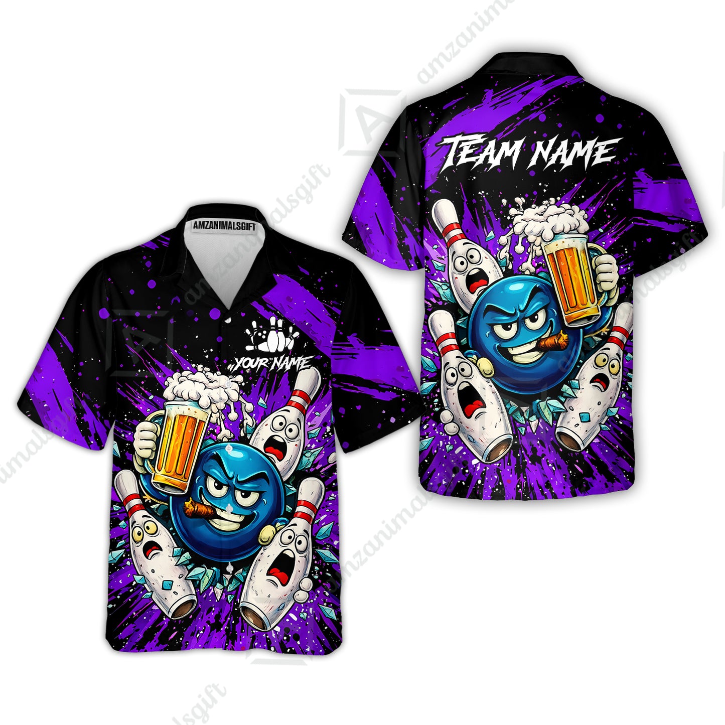 Hawaiian Shirt||Purple