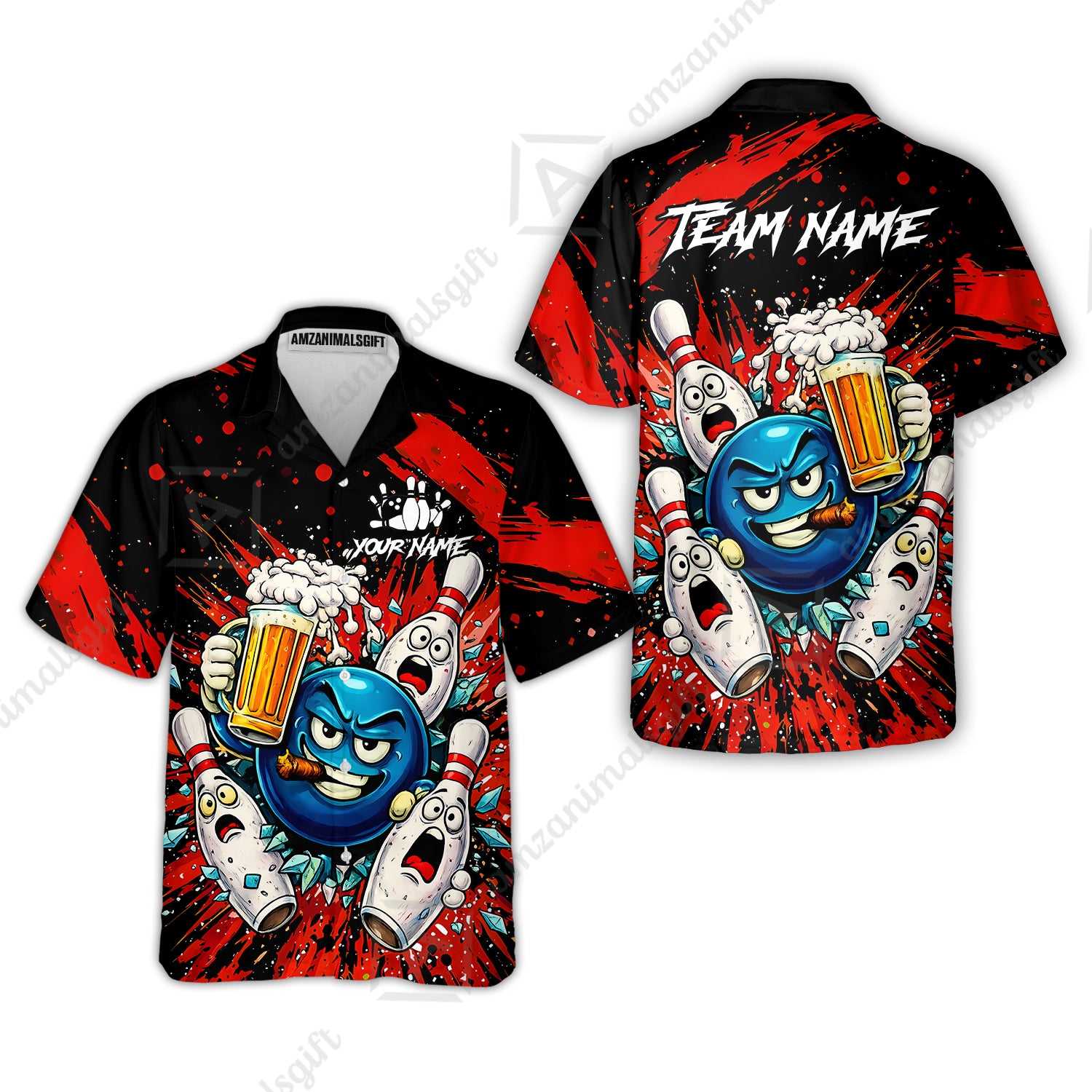 Hawaiian Shirt||Red