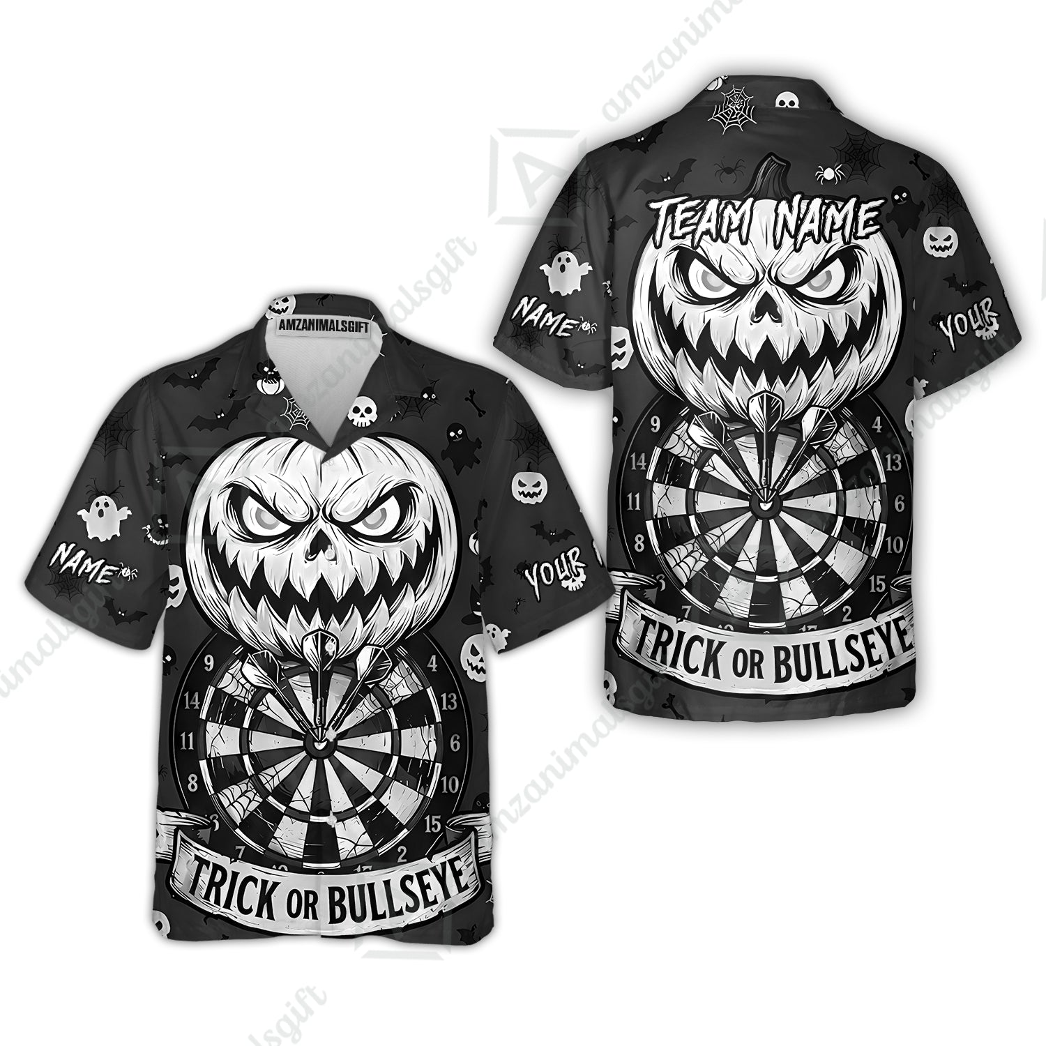 Hawaiian Shirt||Black White
