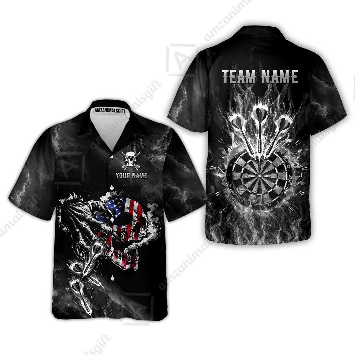 Hawaiian Shirt||Black
