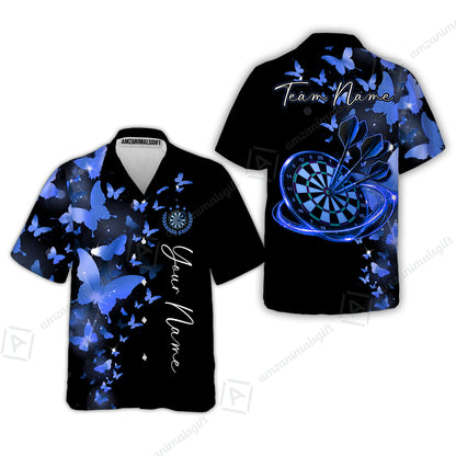 Customized Butterfly Elegant Sparkling Multicolor Darts Jersey, Personalized Name And Team Name For Players