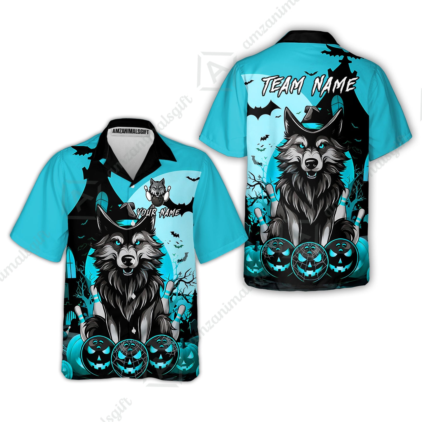 Hawaiian Shirt||Cyan