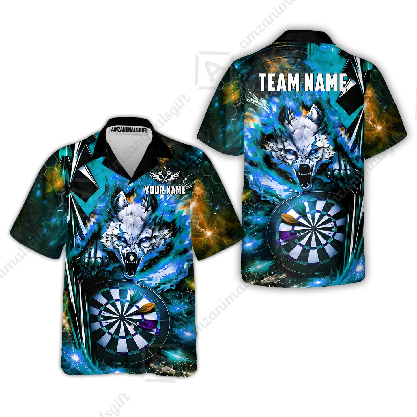 Hawaiian Shirt||Cyan