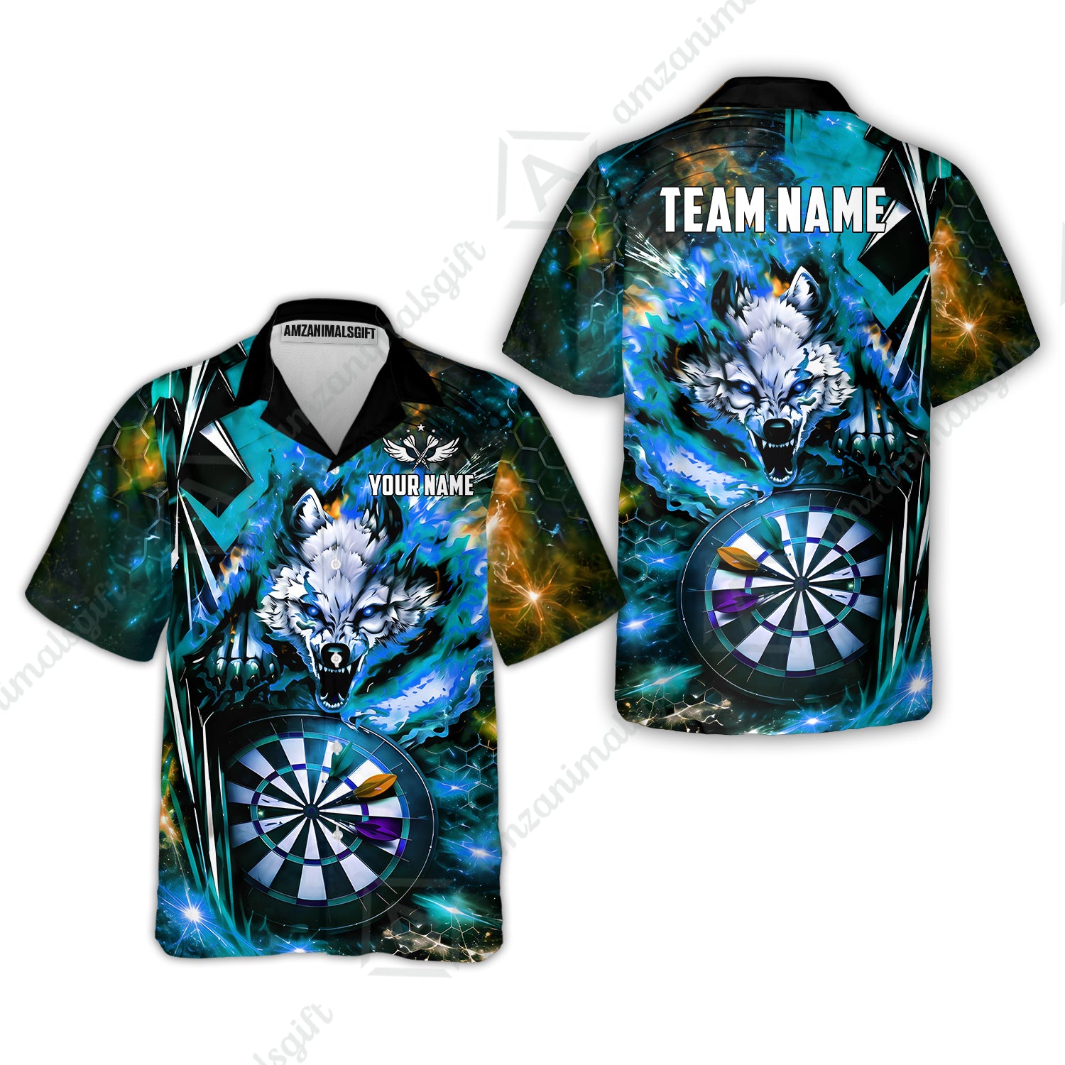 Hawaiian Shirt||Cyan