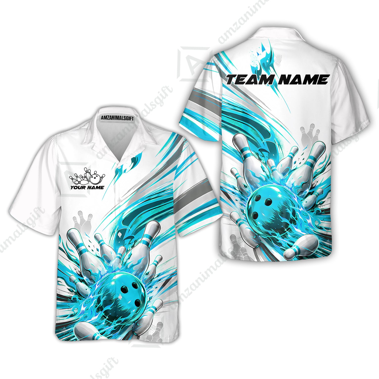 Hawaiian Shirt||Cyan