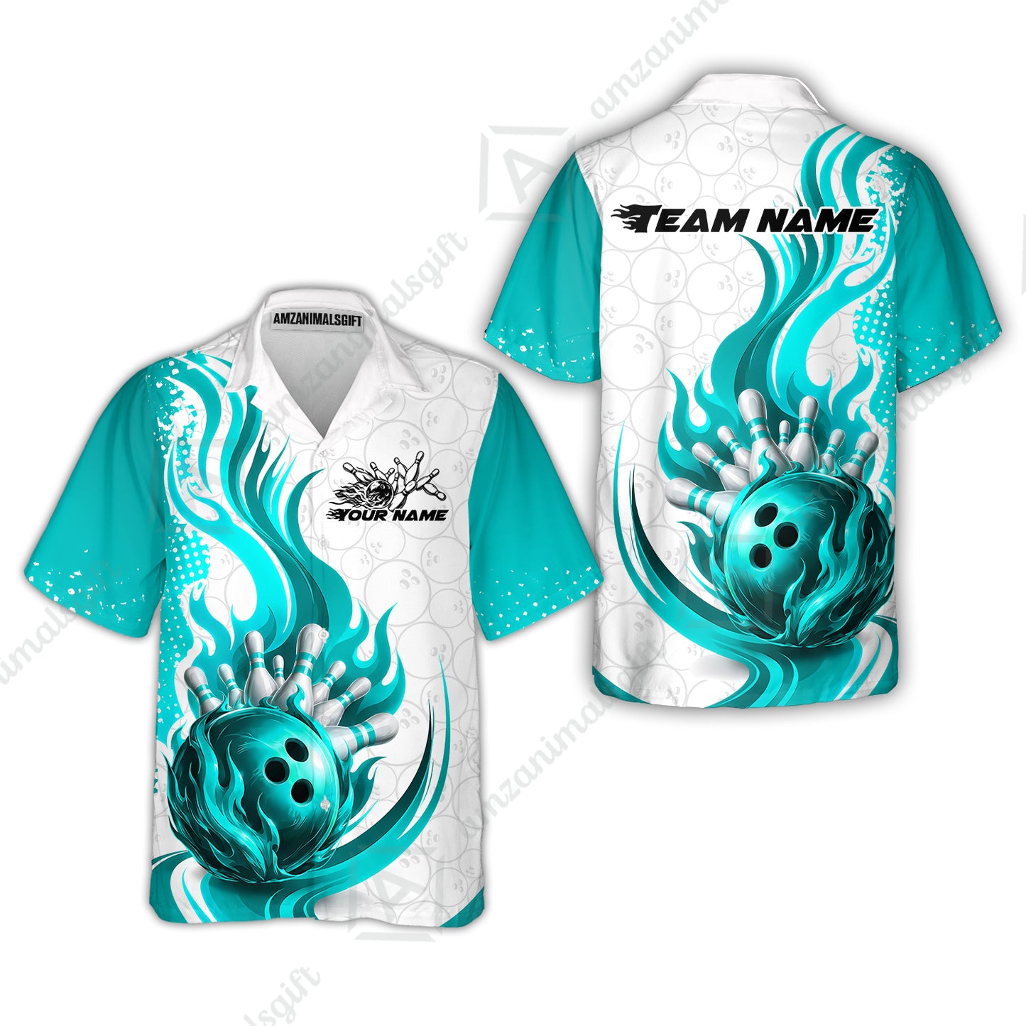 Hawaiian Shirt||Cyan