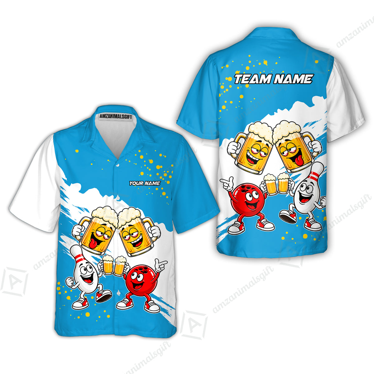 Hawaiian Shirt||Cyan