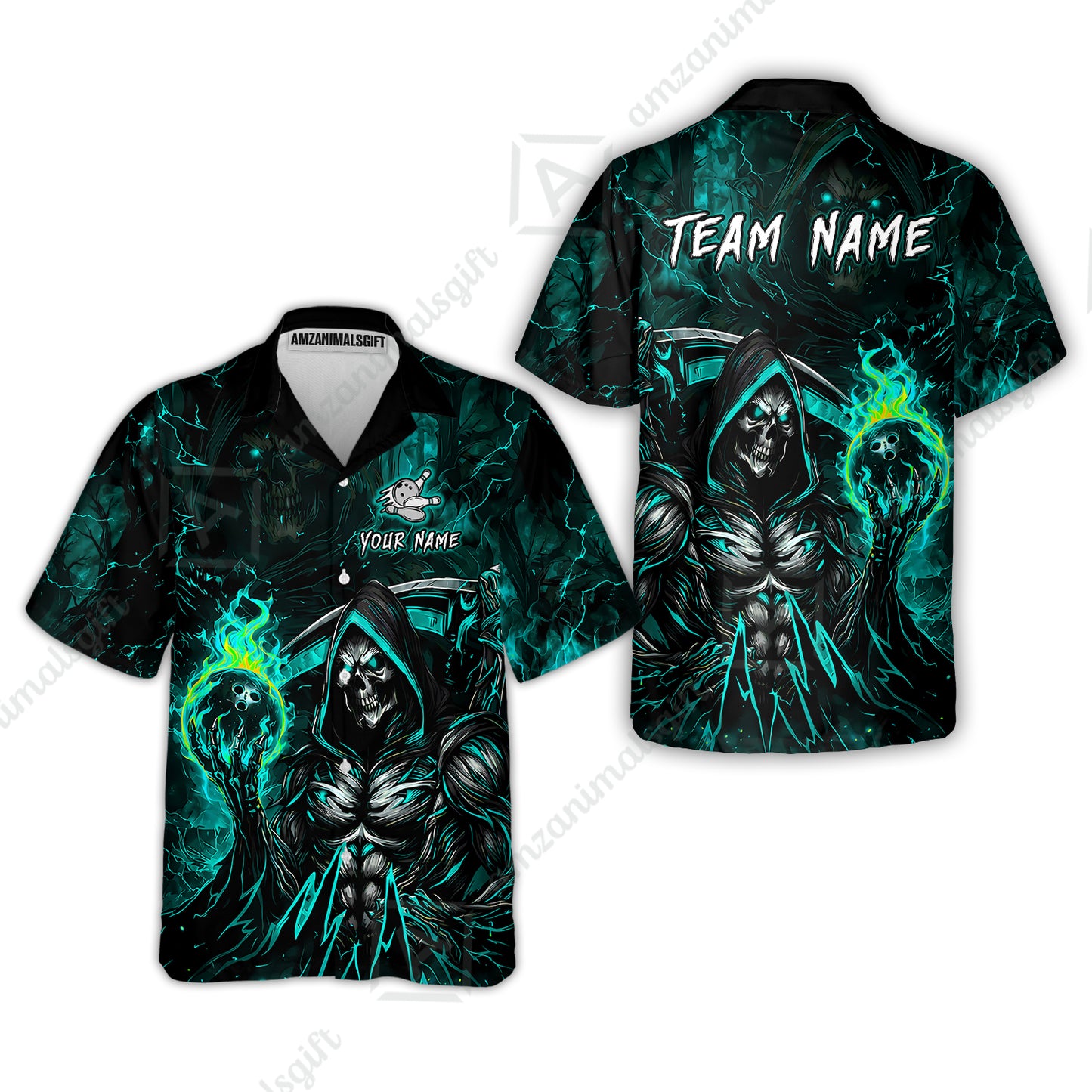 Hawaiian Shirt||Cyan