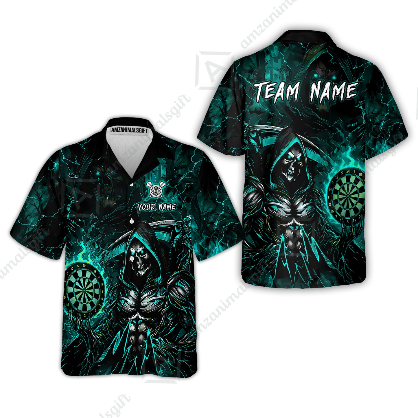 Hawaiian Shirt||Cyan