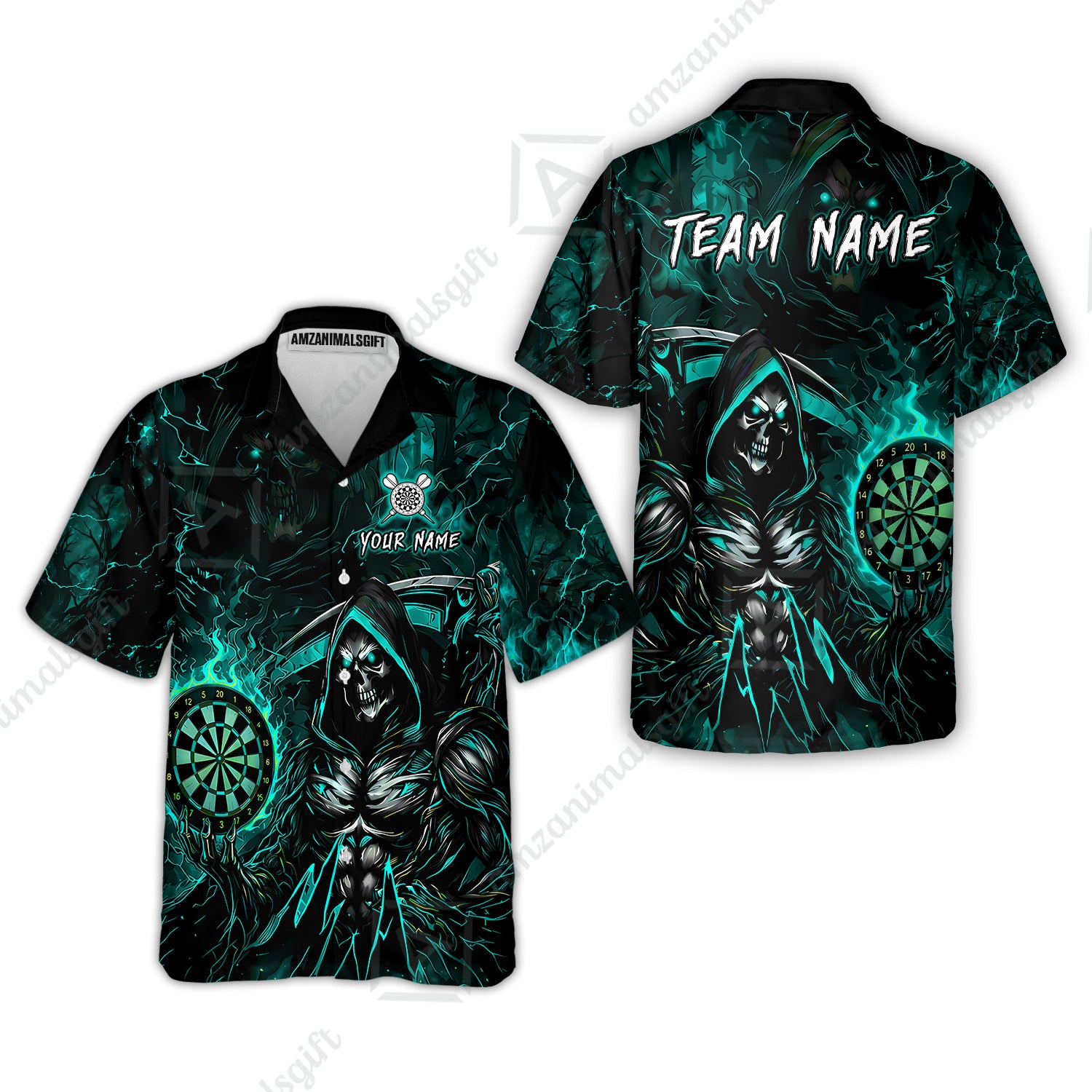 Hawaiian Shirt||Cyan