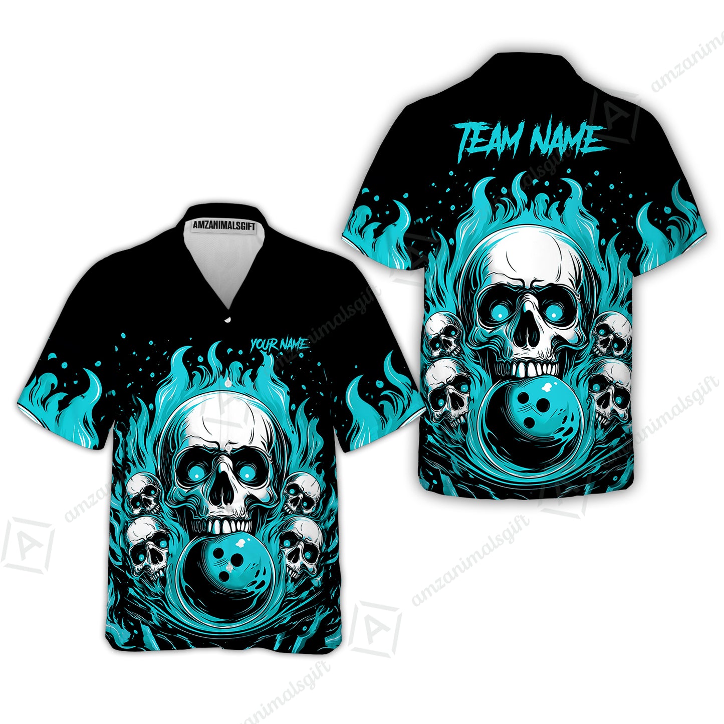 Hawaiian Shirt||Cyan
