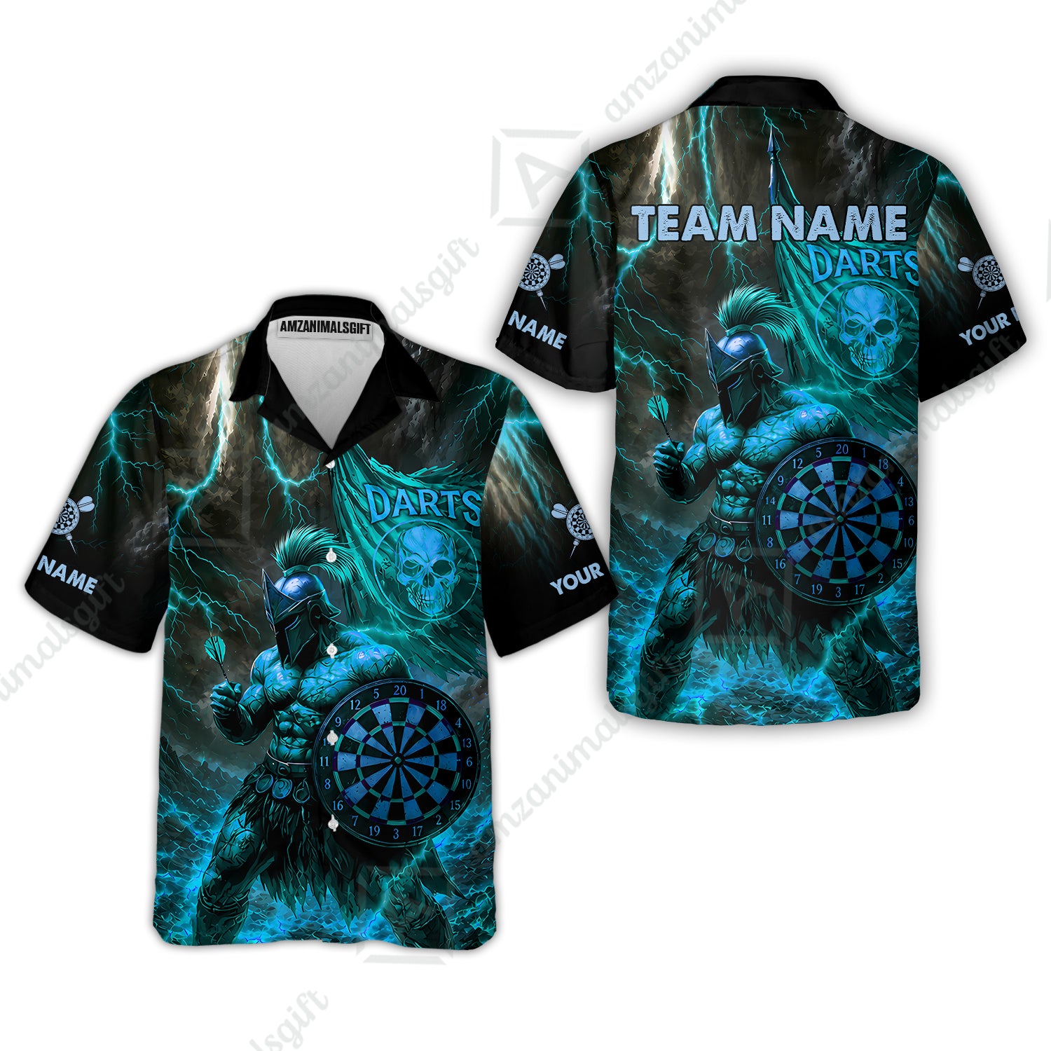 Hawaiian Shirt||Cyan