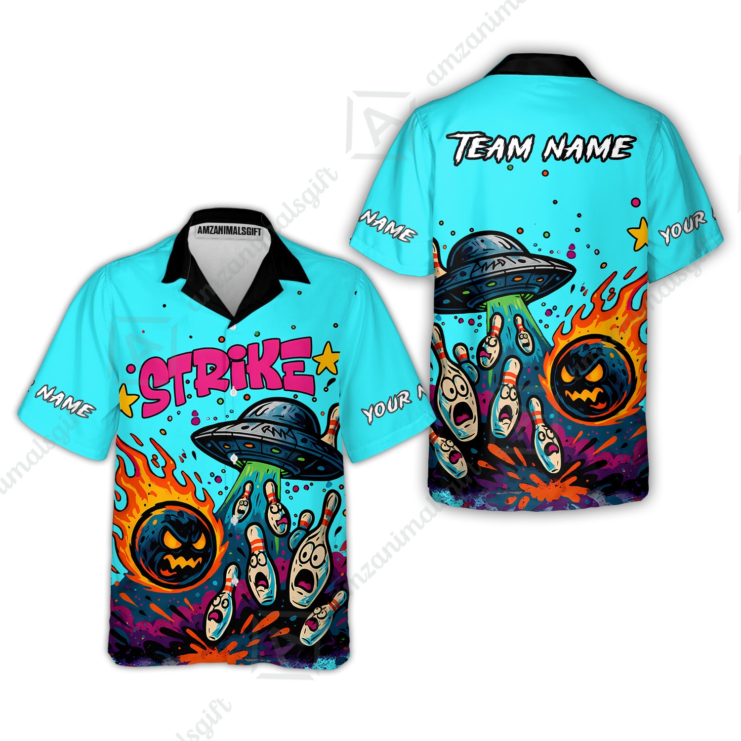 Hawaiian Shirt||Cyan
