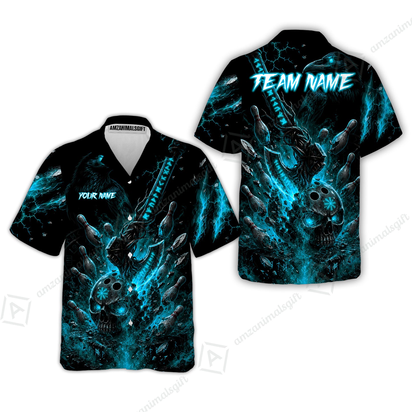 Hawaiian Shirt||Cyan