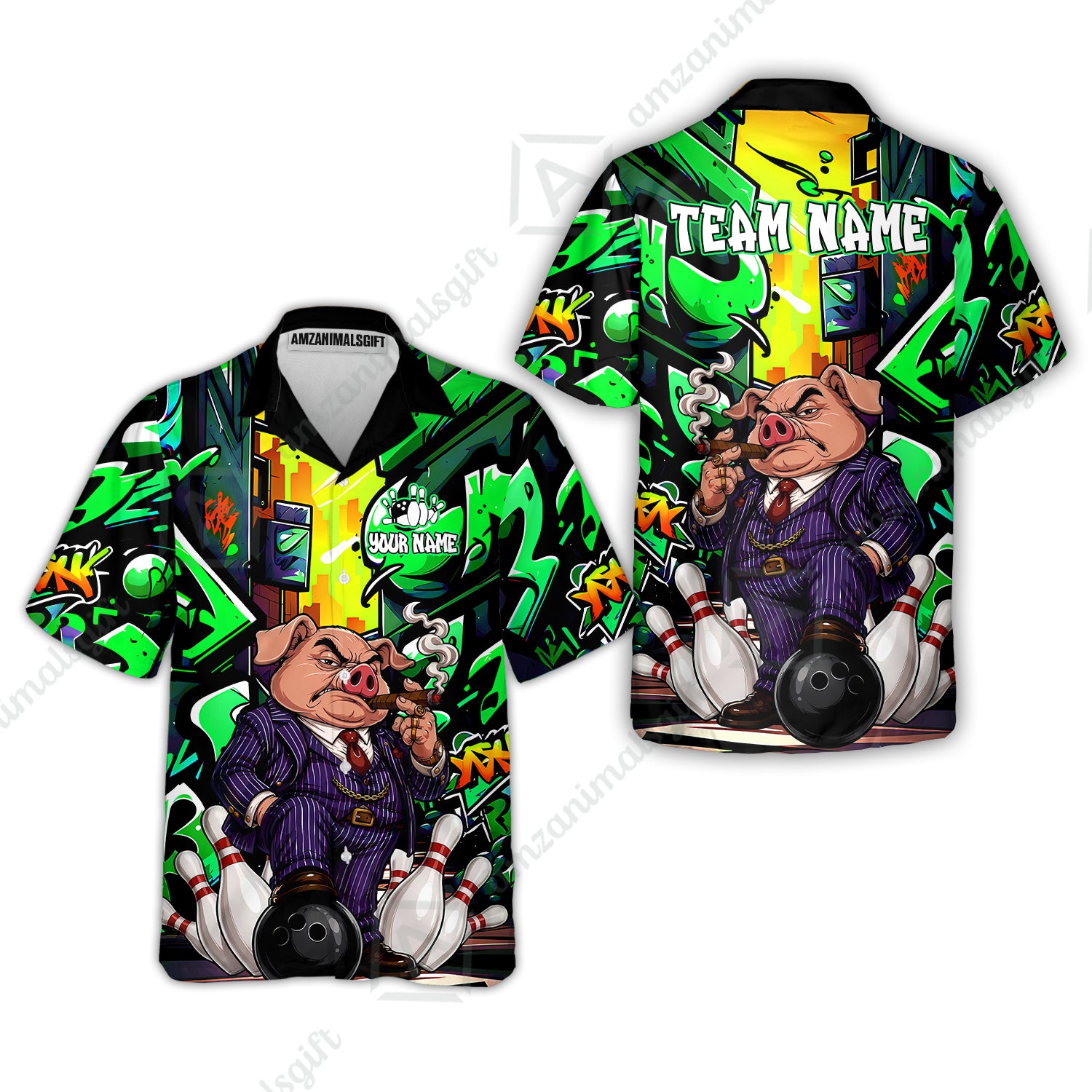 Hawaiian Shirt||Green