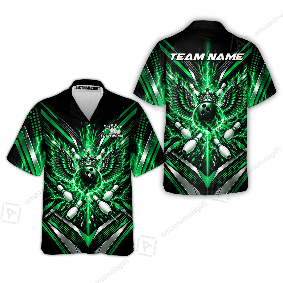 Hawaiian Shirt||Green
