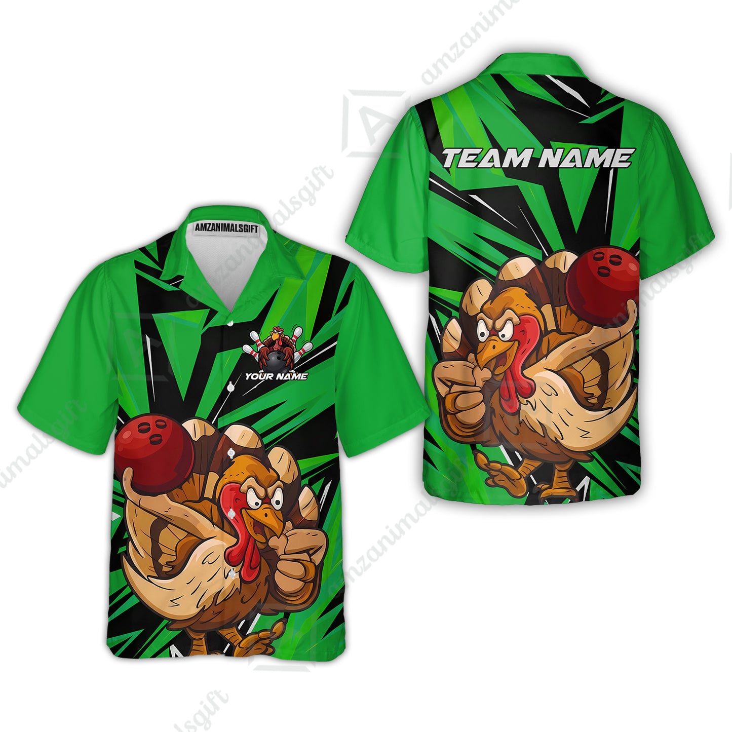 Hawaiian Shirt||Green