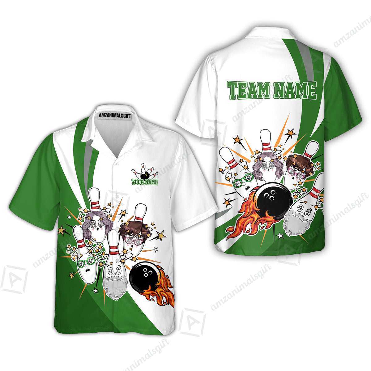 Hawaiian Shirt||Green