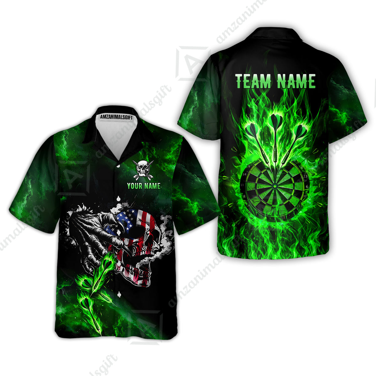 Hawaiian Shirt||Green