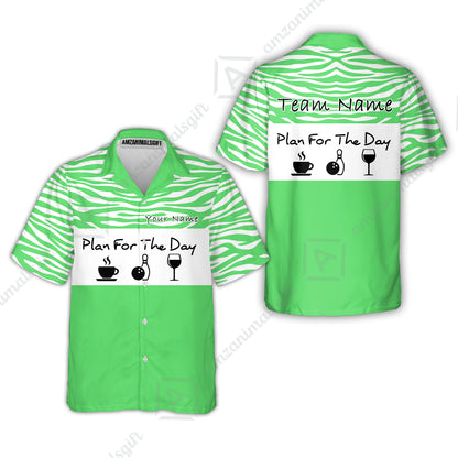 Custom Bowling Jersey Polo Shirt, Plan For The Day Zebra Pattern, Custom Bowling Jersey Team Shirt For Players With Name & Team Name