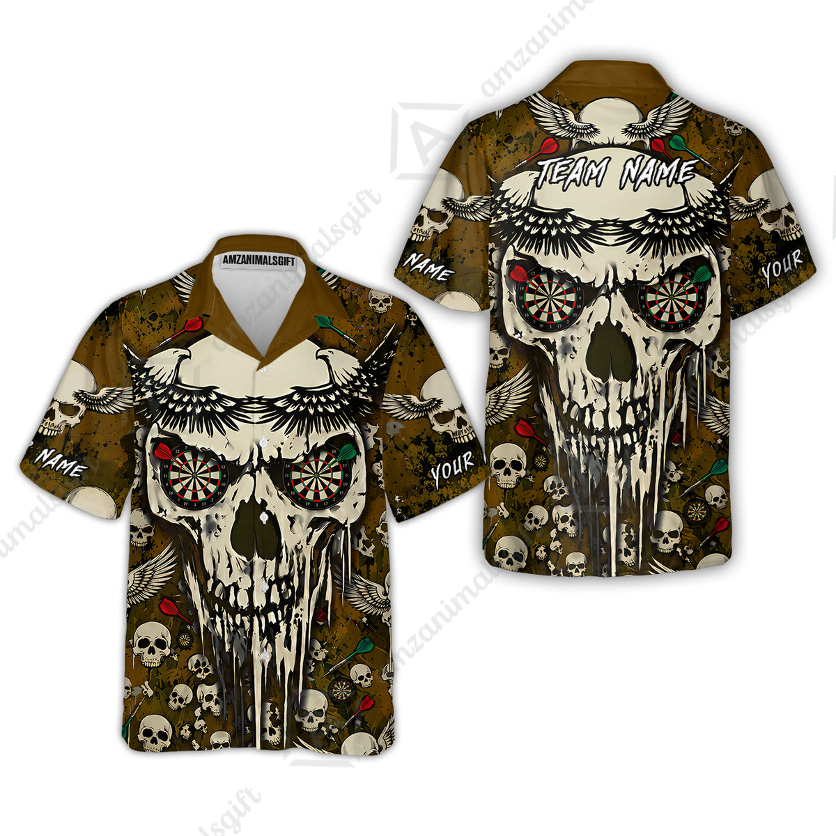 Hawaiian Shirt||Olive Brown