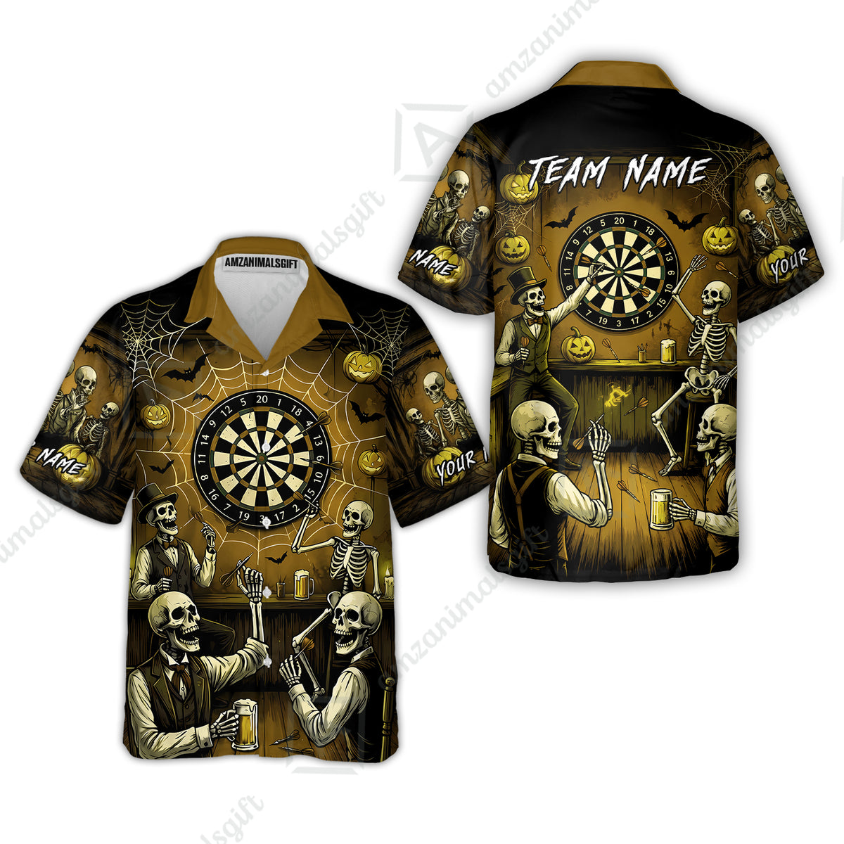 Hawaiian Shirt||Olive Brown