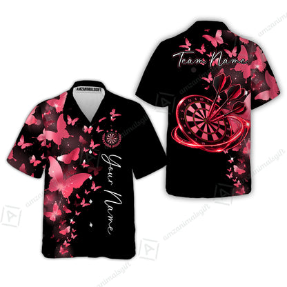 Customized Butterfly Elegant Sparkling Multicolor Darts Jersey, Personalized Name And Team Name For Players