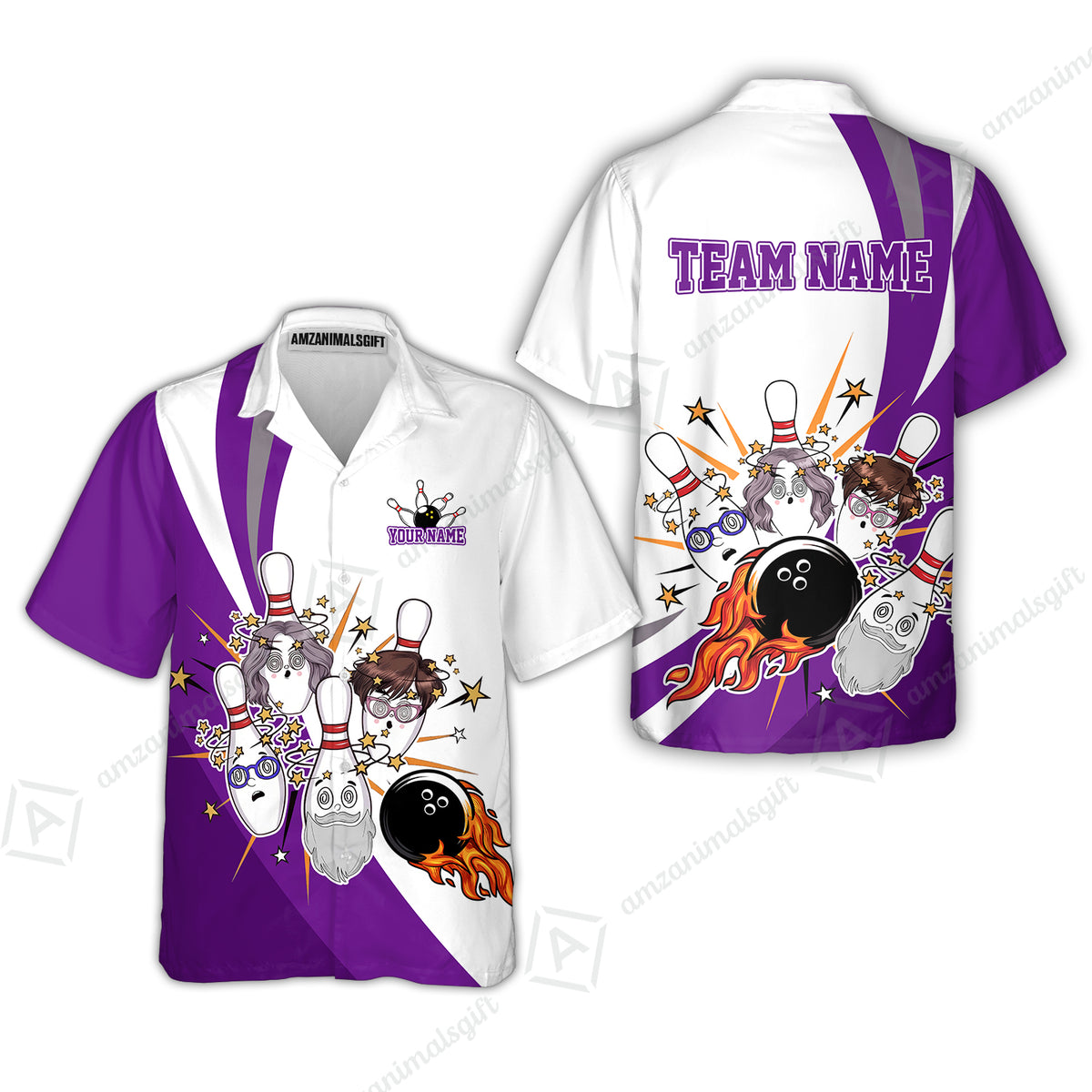 Hawaiian Shirt||Purple