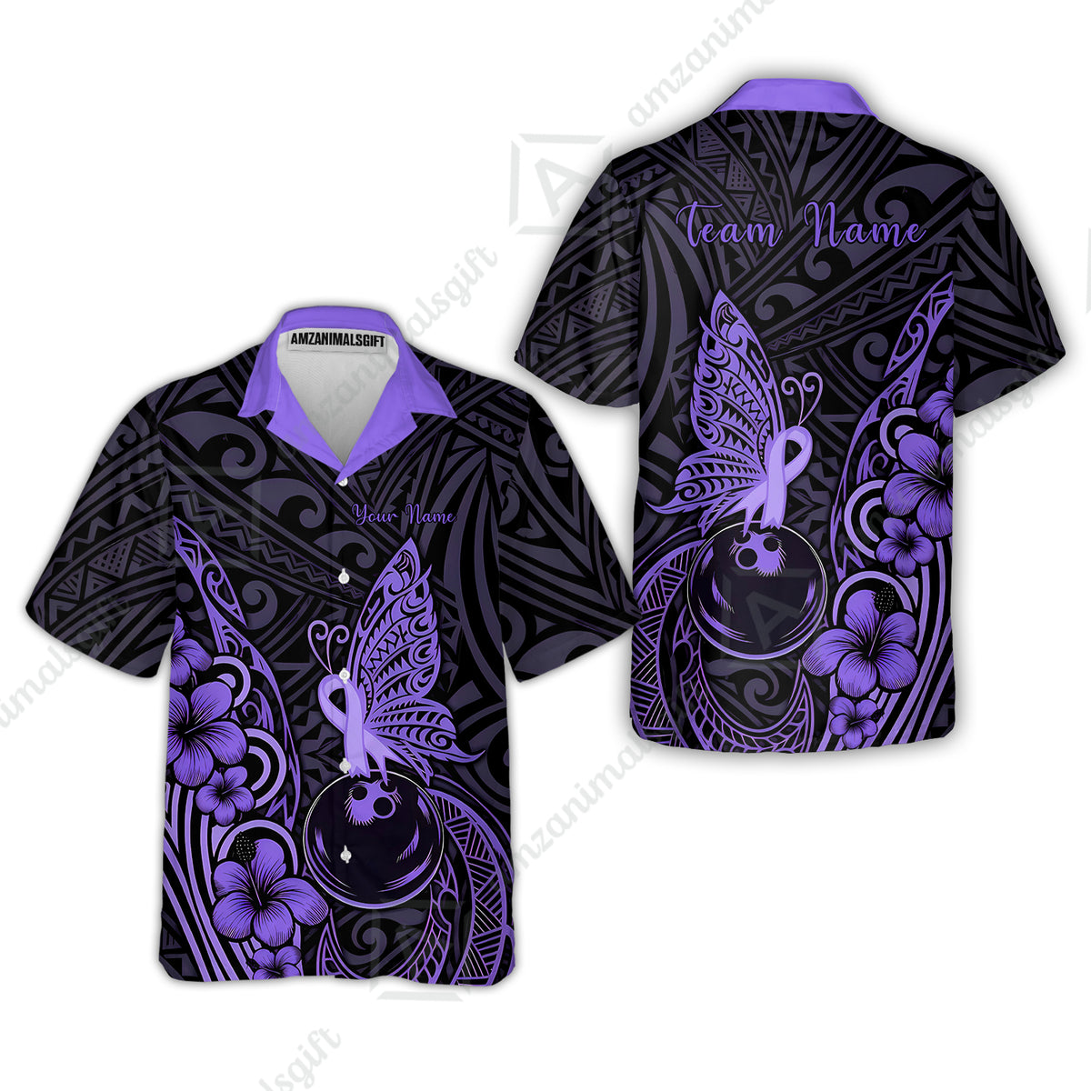 Hawaiian Shirt||Purple