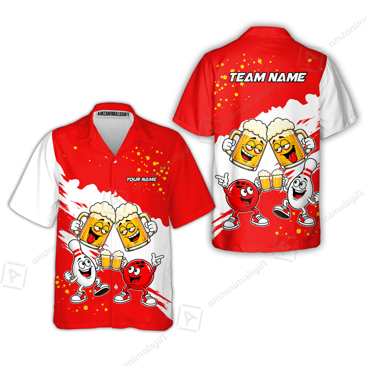 Hawaiian Shirt||Red