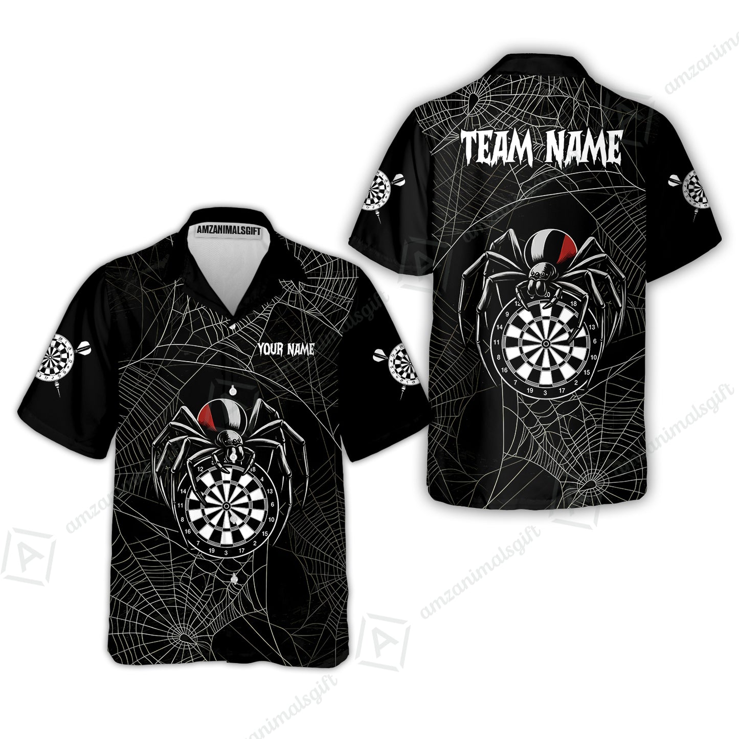 Customized Spider Web Black Widow Spooky Halloween Darts Jersey, Personalized Name And Team Name For Players